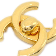 Chanel 1996 CC Twitlock Brouch Pin Gold Small