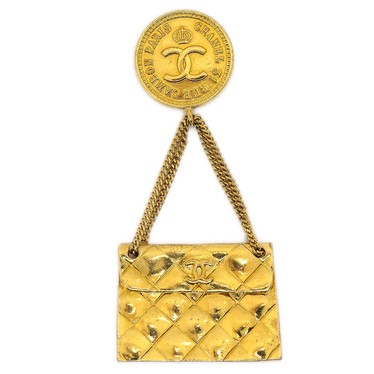 CHANEL 1994 Bag Brooch Pin Gold 29