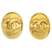 CHANEL 1994 Oval Earrings Gold Small