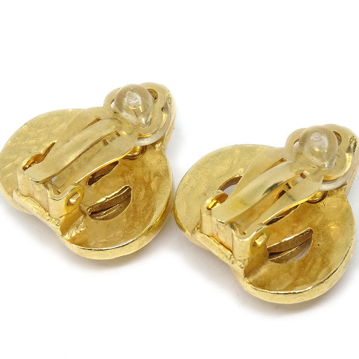 Chanel 1997 Heart Earrings Gold Medium