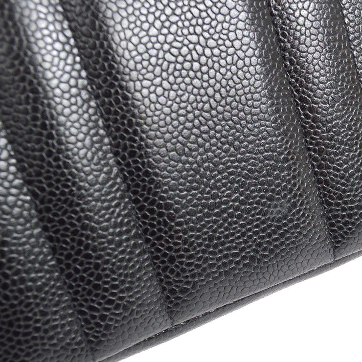 CHANEL 1994-1996 Vertical Straight Flap Small Black Caviar