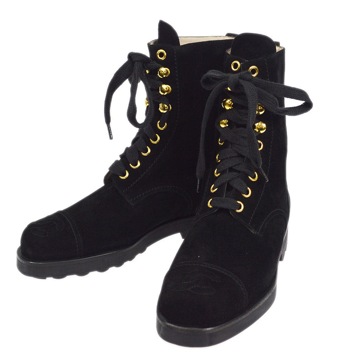 CHANEL laced up Boots Shoes #35