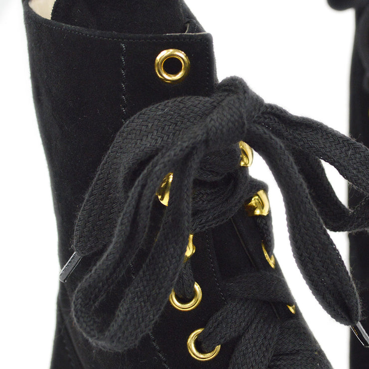 CHANEL laced up Boots Shoes #35