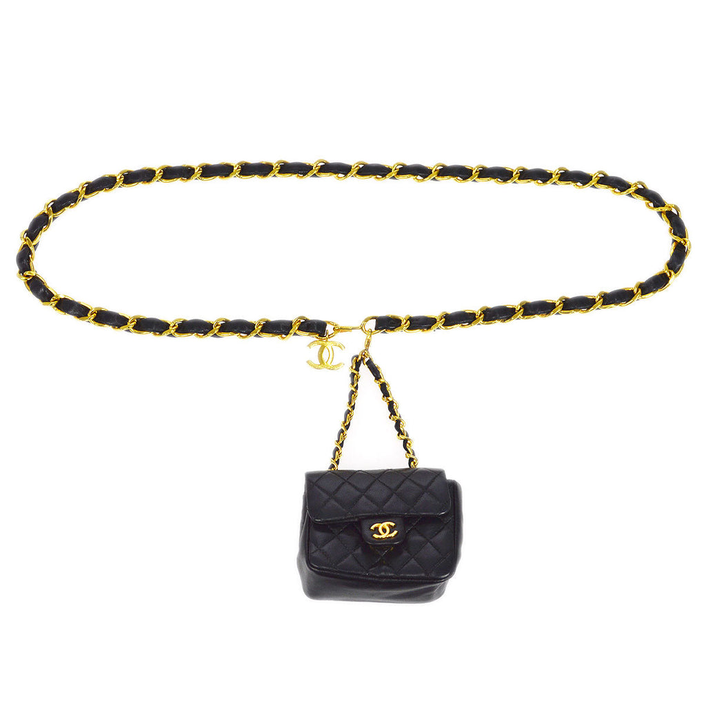 Chanel Vintage Black Quilted Lambskin Micro Half Flap Bag Gold Hardware,  1989-1991 Available For Immediate Sale At Sotheby's
