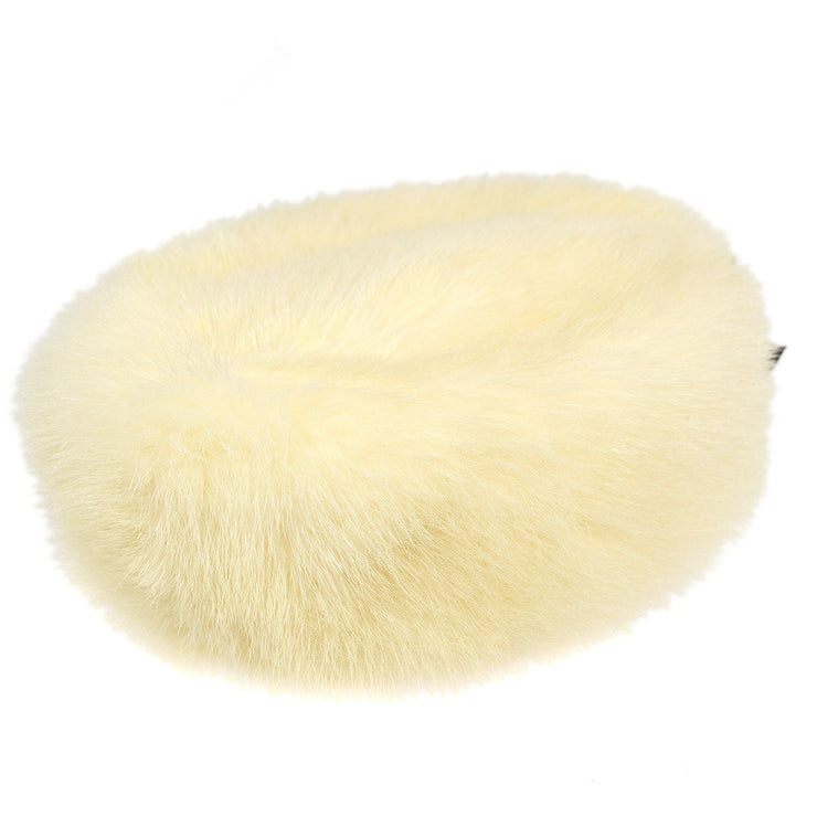 CHANEL 2003 Fall Fur Hat White
