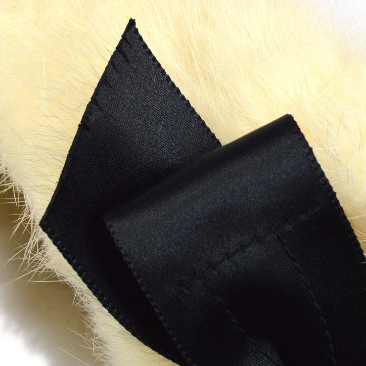 CHANEL 2003 Fall Fur Hat White