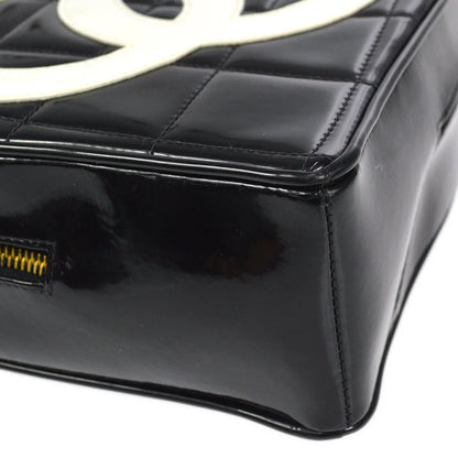 Chanel Heart Cosmetic Vanity Handbag Black Patent