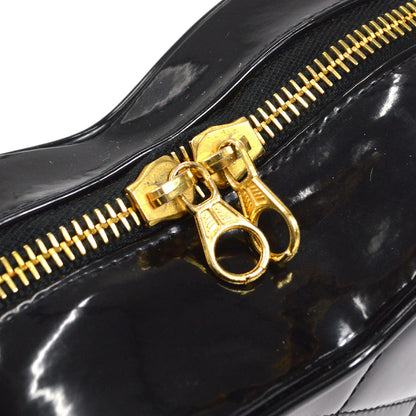 Chanel Heart Cosmetic Vanity Handbag Black Patent