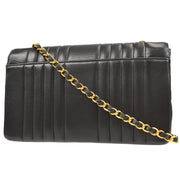 Chanel 1991-1994 Black Lambskin Medium Vertical Stitch Classic Single Flap Bag