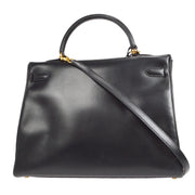 HERMES 1998 KELLY 35 RETOURNE Black Box Calf