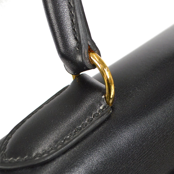 HERMES 1998 KELLY 35 RETOURNE Black Box Calf