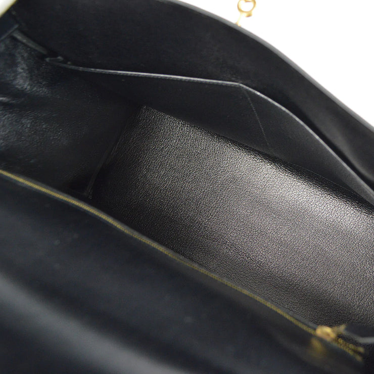 HERMES 1998 KELLY 35 RETOURNE Black Box Calf