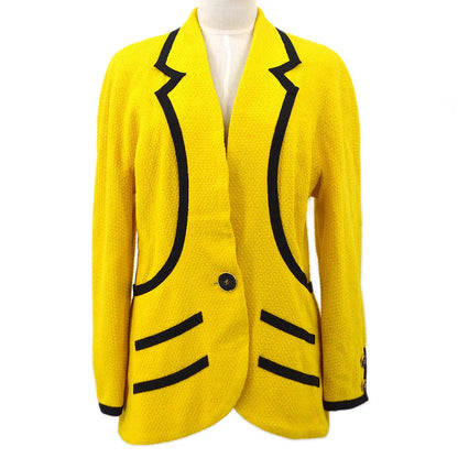 Chanel 1993 contrast trimming single-button jacket #42