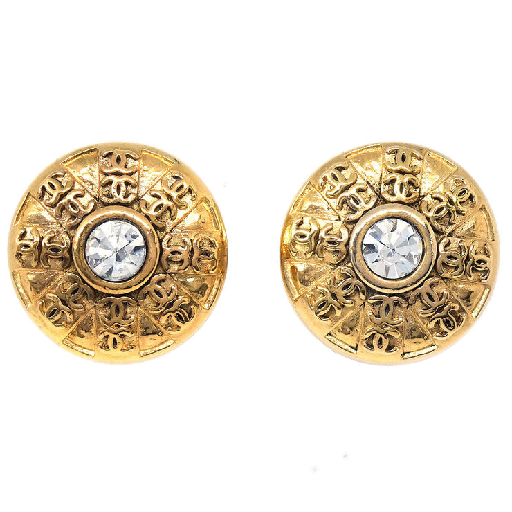 CHANEL 1988 Crystal & Gold Earrings Clip-On 23 – AMORE Vintage Tokyo