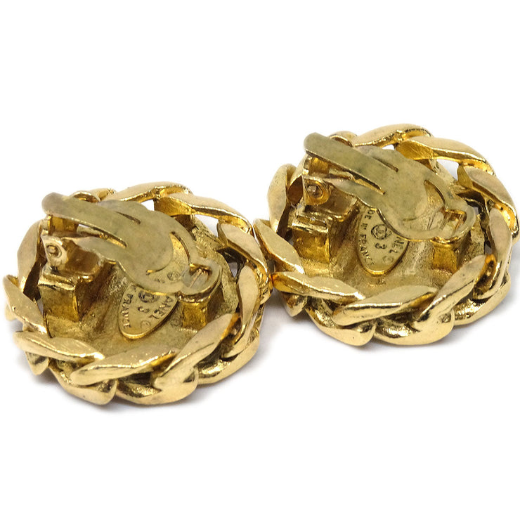 Chanel 1988 Crystal & Gold Earrings Clip-On 23