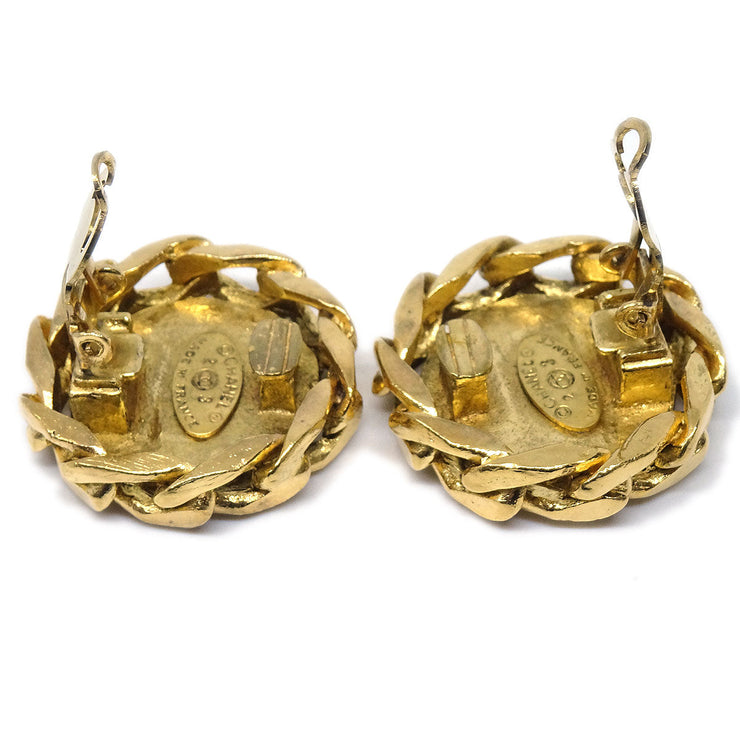 Chanel 1988 Crystal & Gold Earrings Clip-On 23