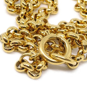 Chanel 1995 Gold CC Heart Cutout Pendant Necklace
