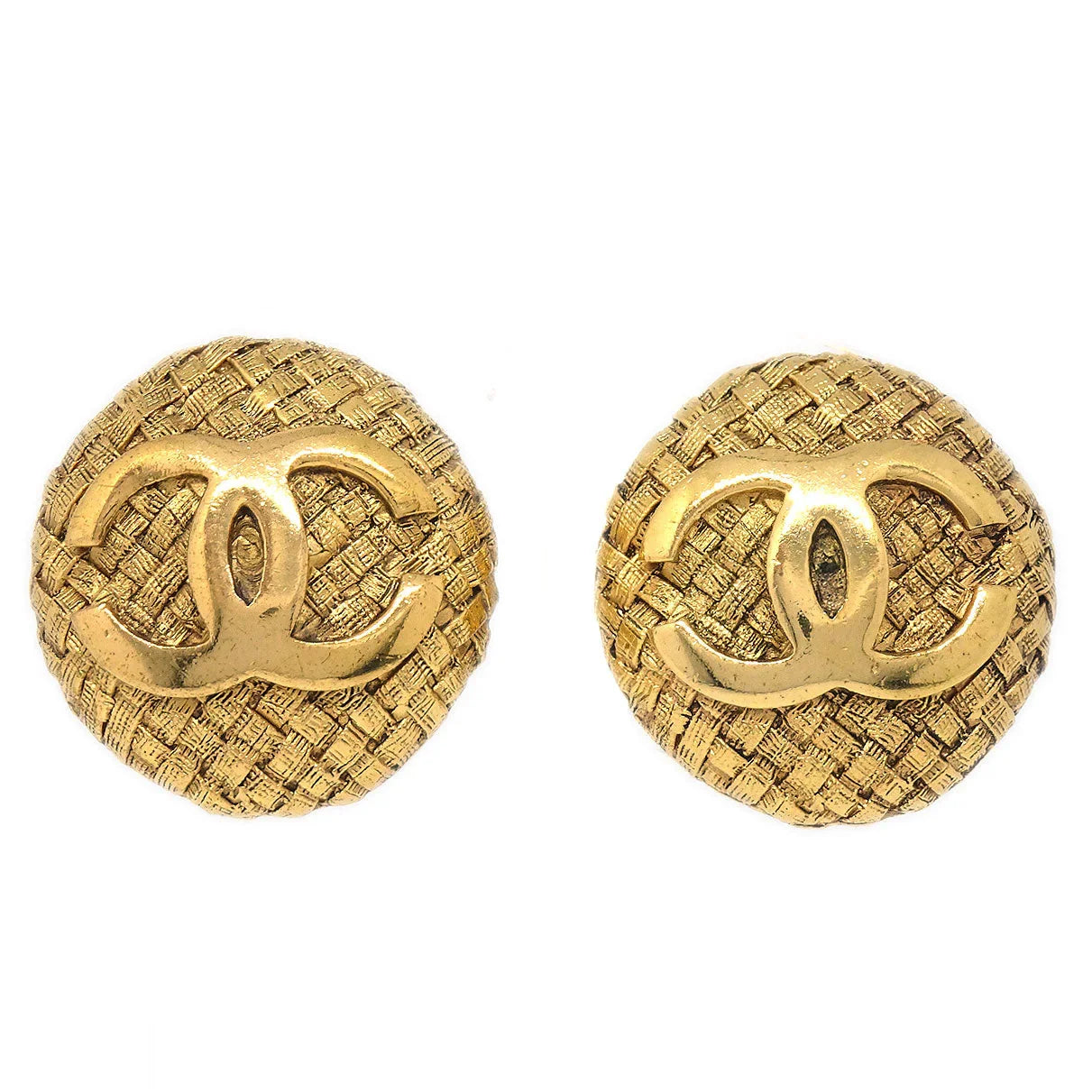 Chanel 1994编织CC耳环金夹2855