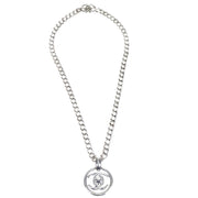 Chanel 1997 CC Turnlock Silver Chain Pendant Necklace 97P