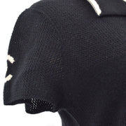 CHANEL 2001 CC V-neck knit top #42