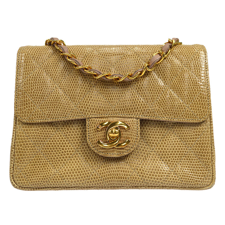 Chanel Lizard Classic Mini Square Flap Bag - Green Mini Bags, Handbags -  CHA109860