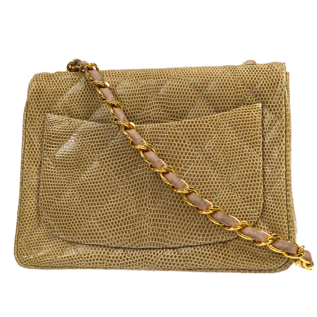 Chanel Black Lizard Leather Gold Chain 2 in 1 Clutch Flap Evening Shoulder  Bag - Chelsea Vintage Couture