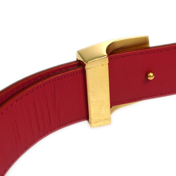 Initiales leather belt Louis Vuitton Red size 90 cm in Leather - 33971094