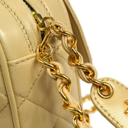 CHANEL 1994-1996 Pocket Camera Bag Mini Beige Lambskin
