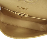 CHANEL 2001-2003 Classic Double Flap Medium Beige Caviar