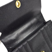 CHANEL 1994-1996 Border Vertical Flap Handbag Black Caviar