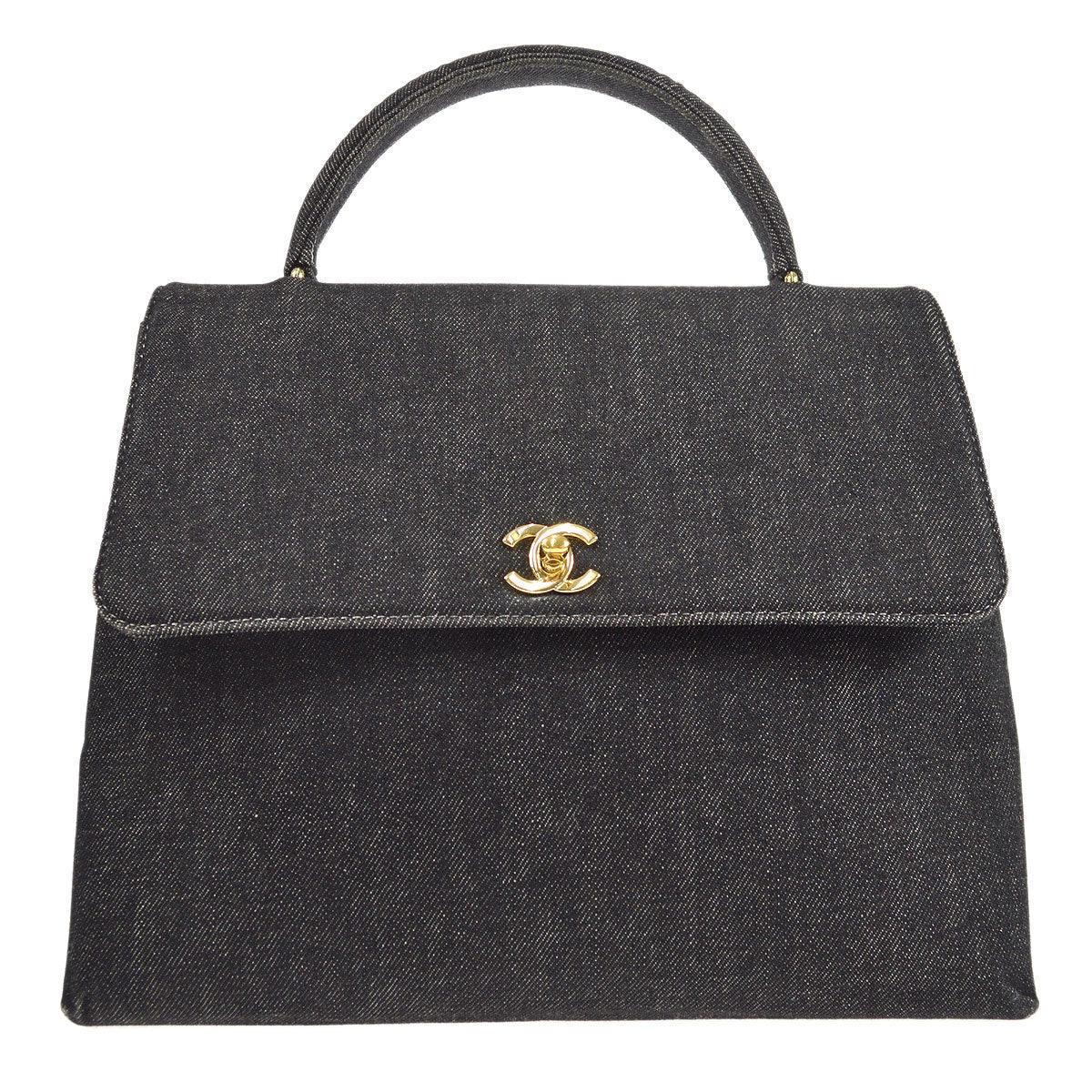 Chanel 2000-2001 Kelly 30 Denim Black