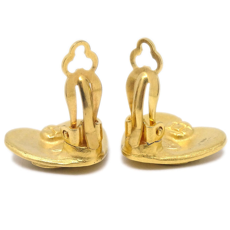 Chanel 1995 Heart Earrings Clip-On Gold Small 95P