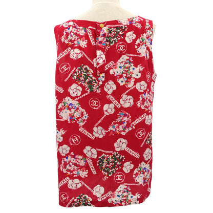香奈儿（Chanel）1992 Camellia Print Silk Tank Top＃44