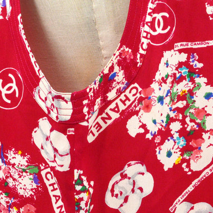 香奈儿（Chanel）1992 Camellia Print Silk Tank Top＃44