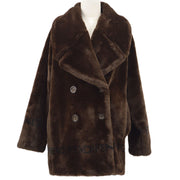 FENDI faux-fur double-breasted coat #40