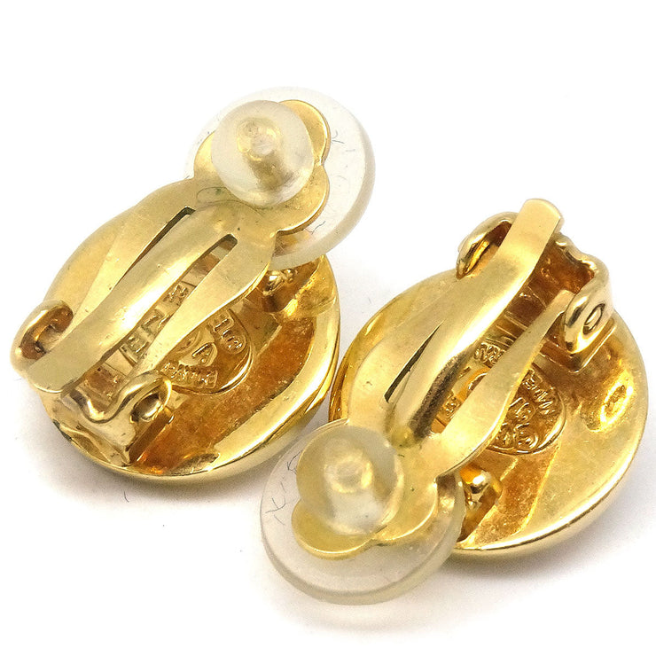 CHANEL 1997 Gold & Silver Round CC Turnlock Earrings Clip-On Small