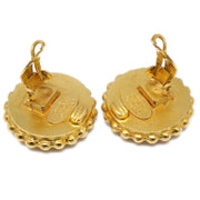 Chanel 1993 Button Earrings Clip-On Gold 93A