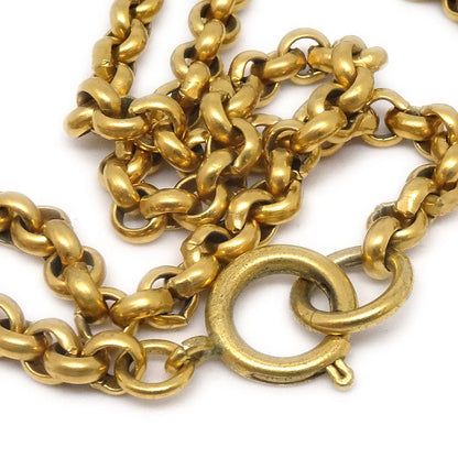 Chanel 1995 Gold CC Heart Cutout Pendant Necklace