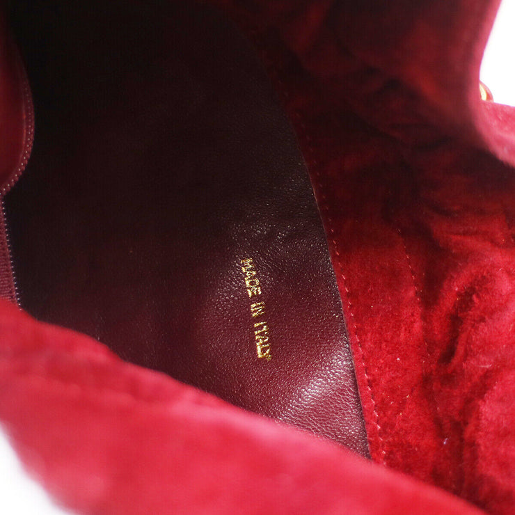 CHANEL 1986-1988 Bucket Bag Mini Red Suede