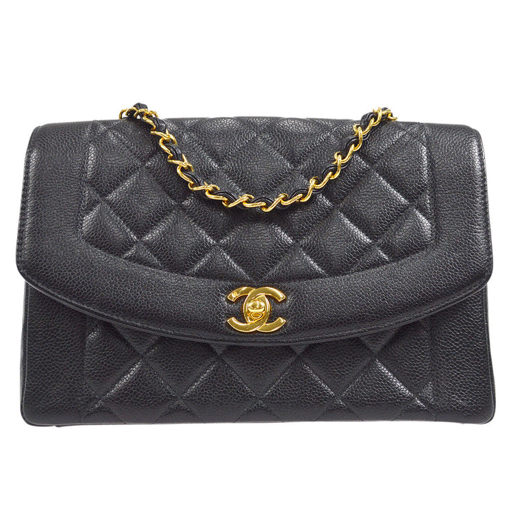 Chanel * 1991-1994 Vanity Box Shoulder Bag Micro Black Caviar