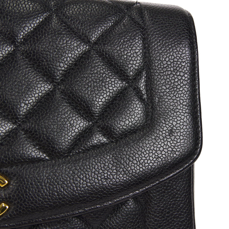 Chanel Vintage Medium Classic Diana Flap Bag Black Caviar 24K Gold Har –  Coco Approved Studio