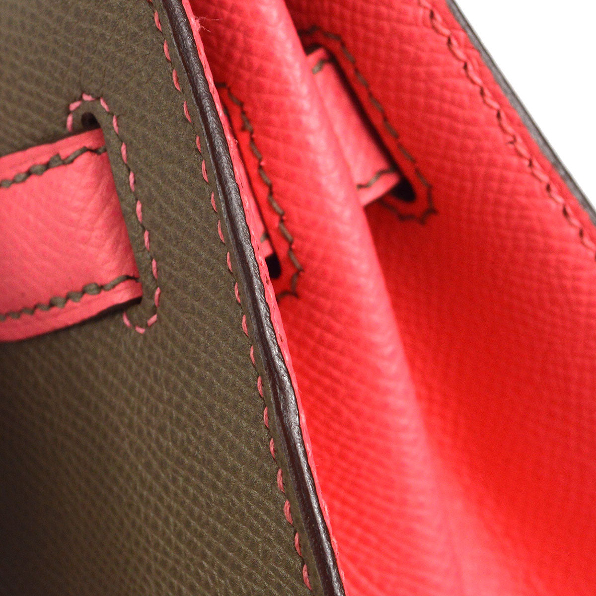 Hermes 2018 Gray Pink Epsom Kelly 28 Sellier 2way Shoulder Handbag