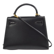 HERMES * 1992 KELLY 15 Black Box Calf