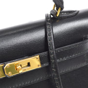 HERMES * 1992 KELLY 15 Black Box Calf