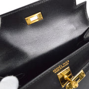 HERMES * 1992 KELLY 15 Black Box Calf
