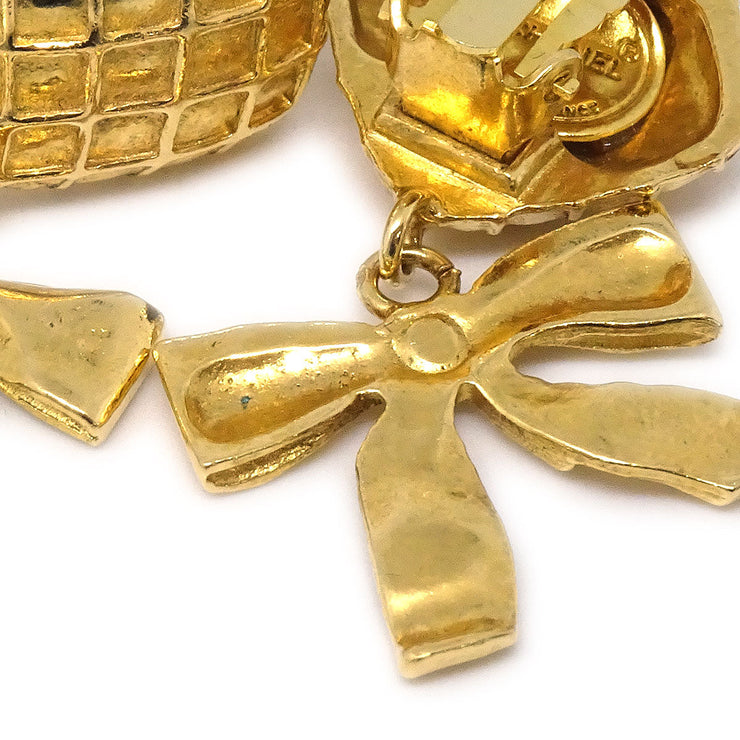 CHANEL 1980s Bow Dangling Earrings Gold Clip-On – AMORE Vintage Tokyo