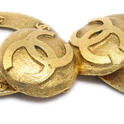 Chanel 1994 Woven CC Hoop Earrings Gold Clip-On 2910