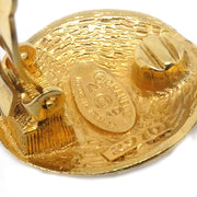 Chanel 1994 Woven CC Hoop Earrings Gold Clip-On 2910