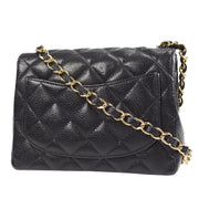 CHANEL 2003-2004 Classic Square Flap Mini 17 Black Caviar