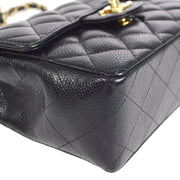 CHANEL 2003-2004 Classic Square Flap Mini 17 Black Caviar